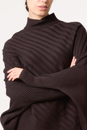 Ribbed Knit Poncho Inspired Jumper