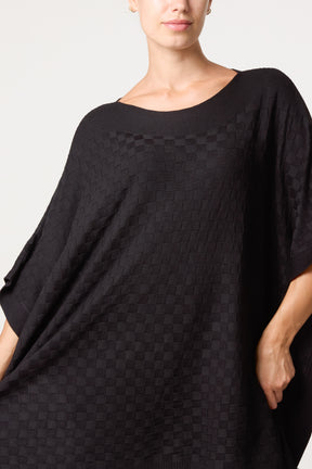 Essential Pom-Pom Trimmed Knit Poncho