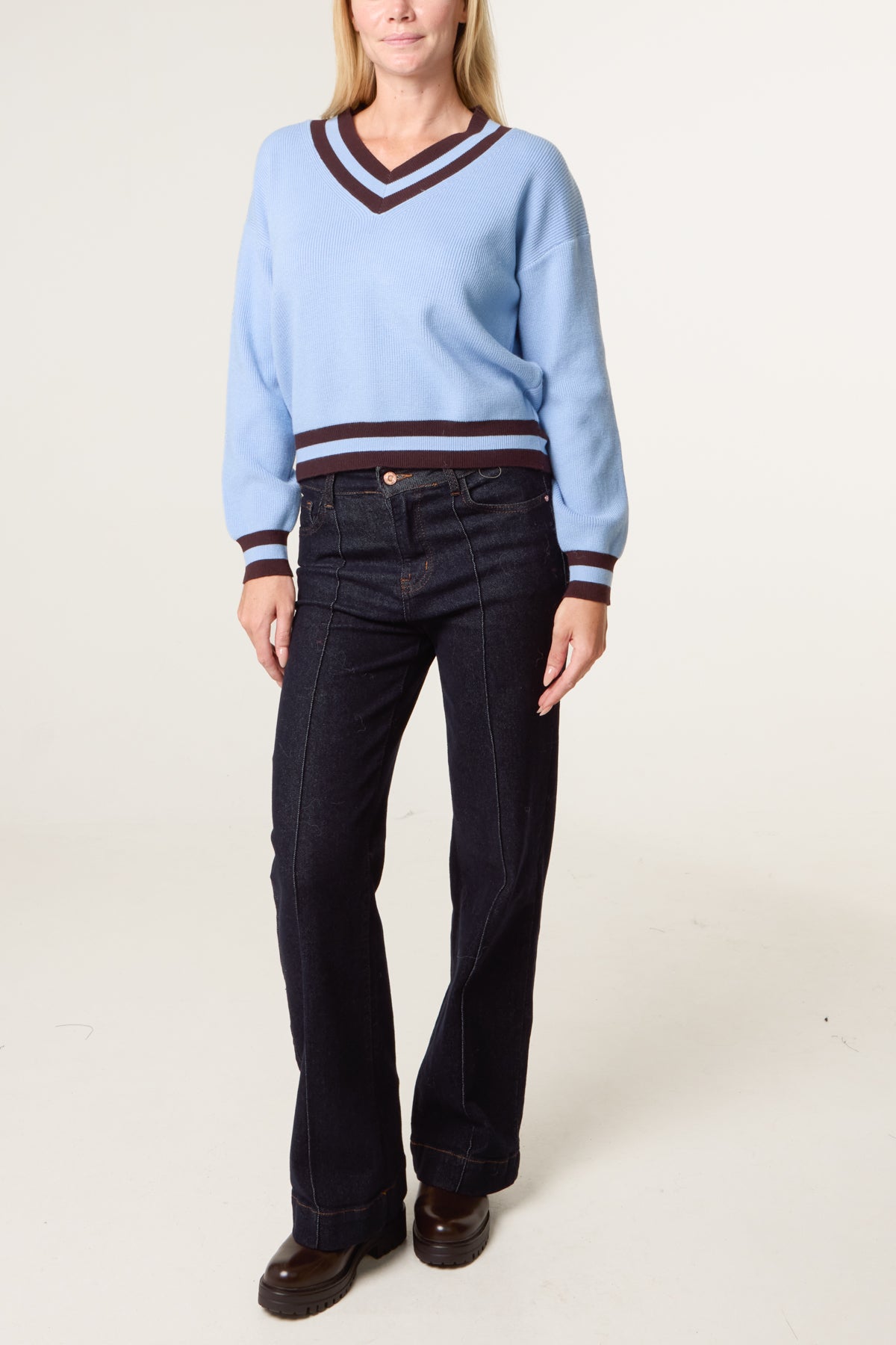 Varsity V-Neck Knit Jumper