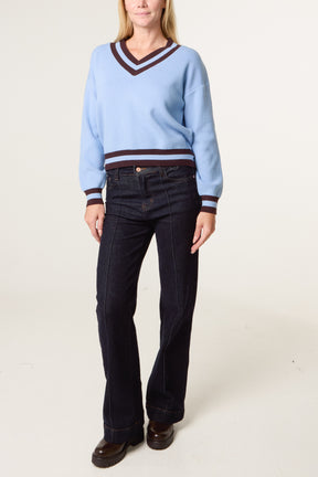 Varsity V-Neck Knit Jumper