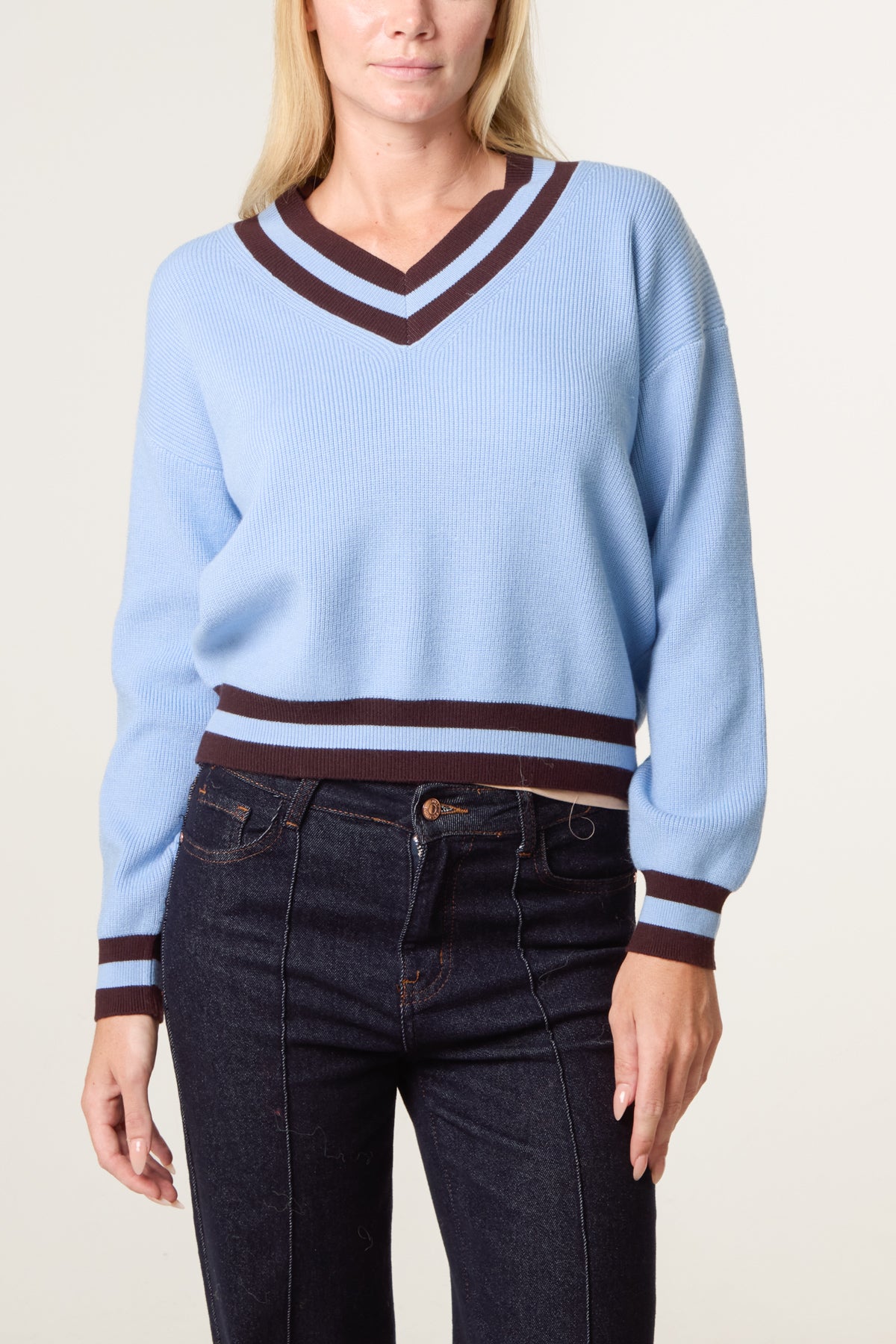 Varsity V-Neck Knit Jumper