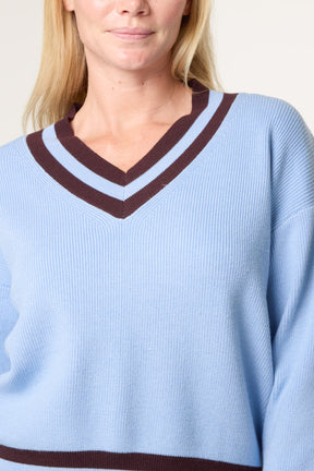 Varsity V-Neck Knit Jumper