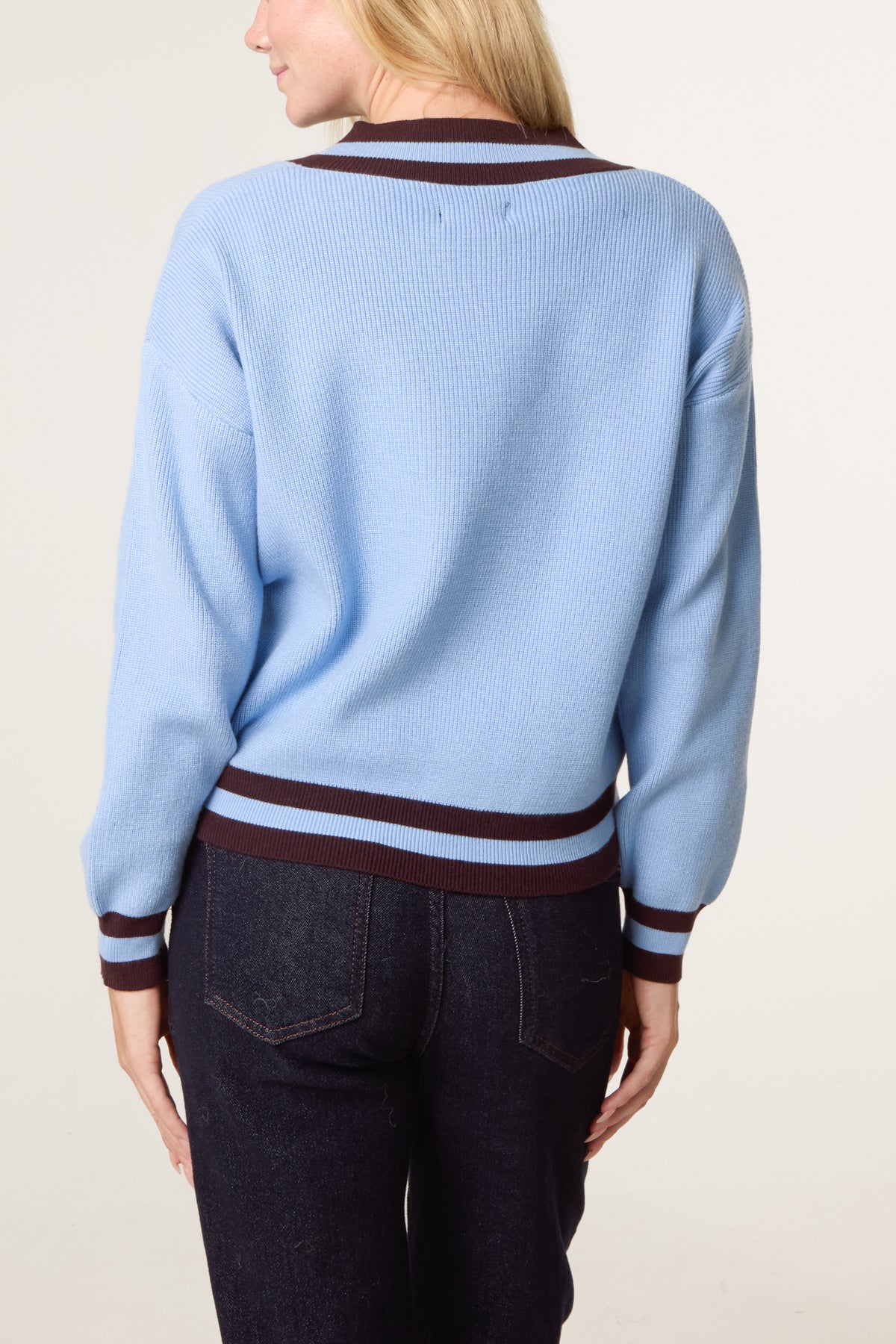 Varsity V-Neck Knit Jumper
