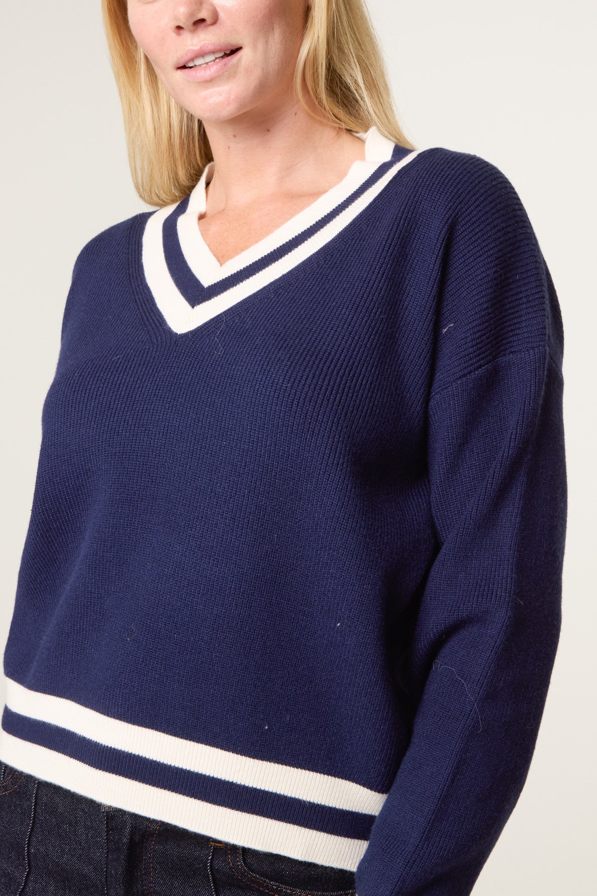 Varsity V-Neck Knit Jumper