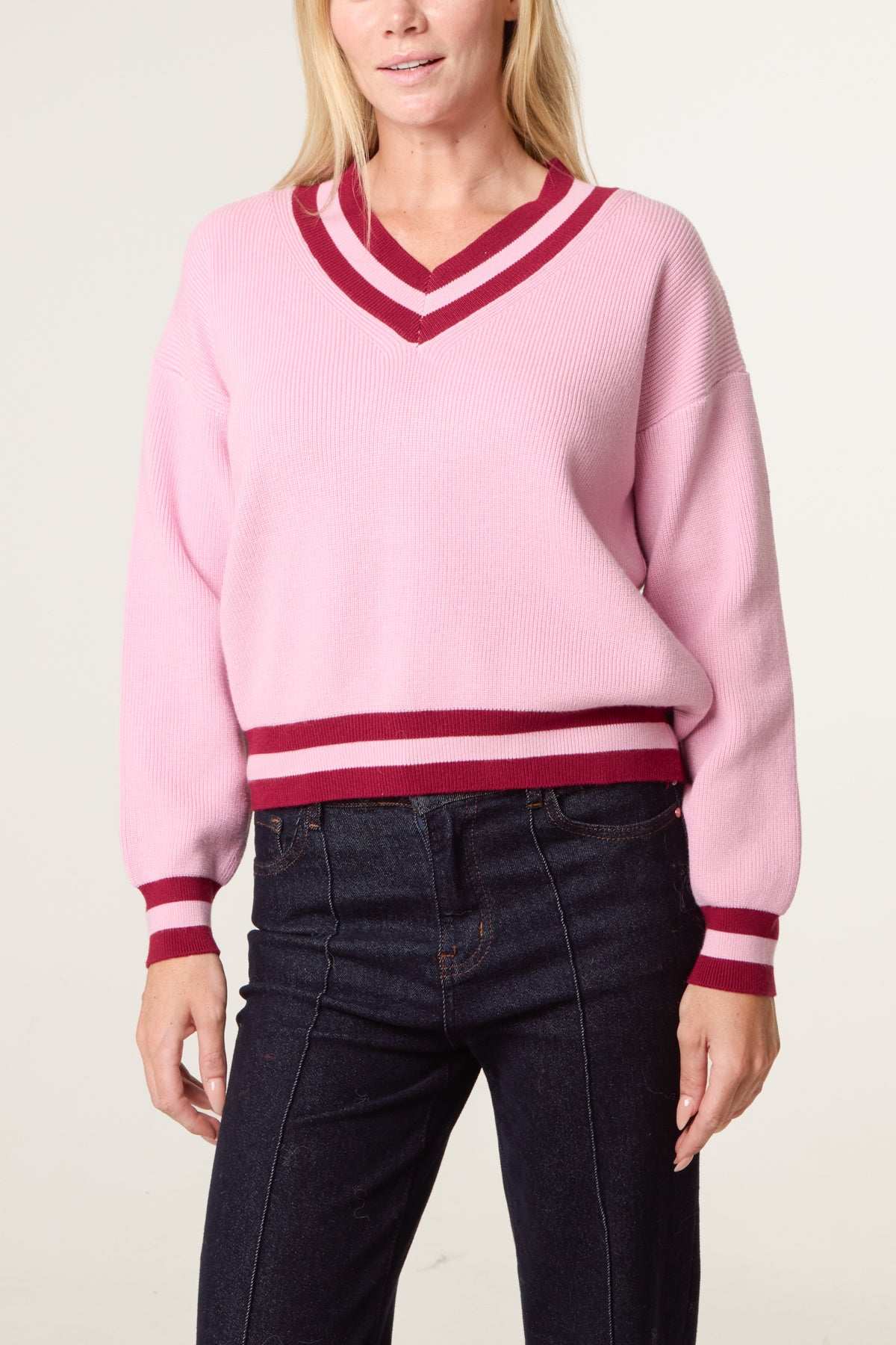 Varsity V-Neck Knit Jumper