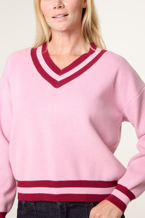 Varsity V-Neck Knit Jumper