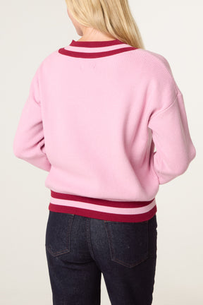 Varsity V-Neck Knit Jumper