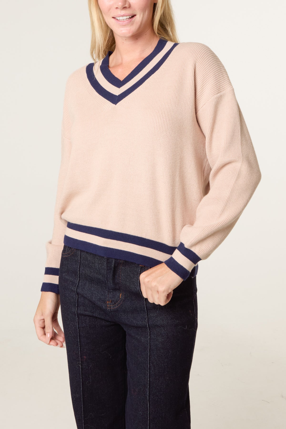 Varsity V-Neck Knit Jumper