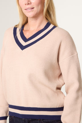 Varsity V-Neck Knit Jumper