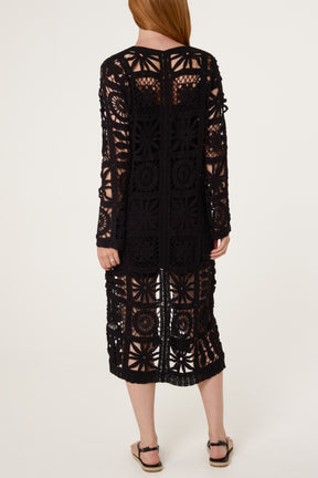 Patchwork Crochet Longline Cardigan