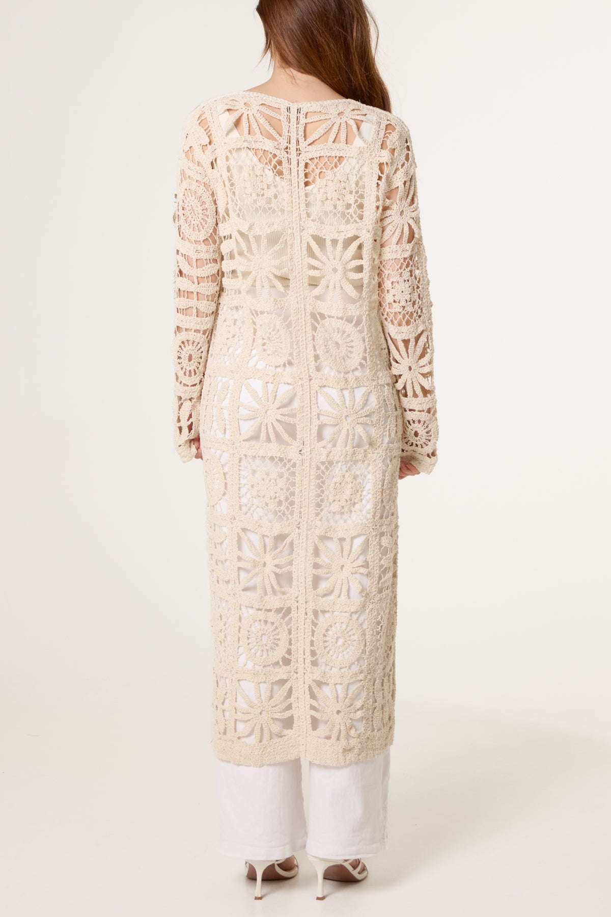 Patchwork Crochet Longline Cardigan