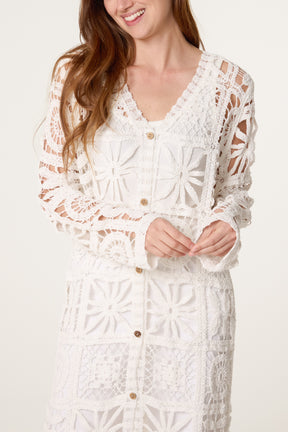 Patchwork Crochet Longline Cardigan