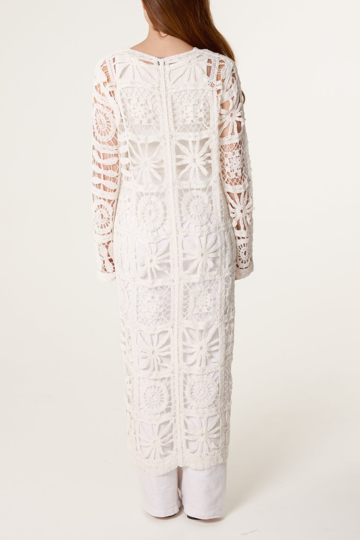 Patchwork Crochet Longline Cardigan