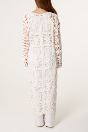 Patchwork Crochet Longline Cardigan