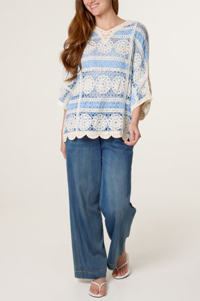 Crochet Circle Scallop Edge Top