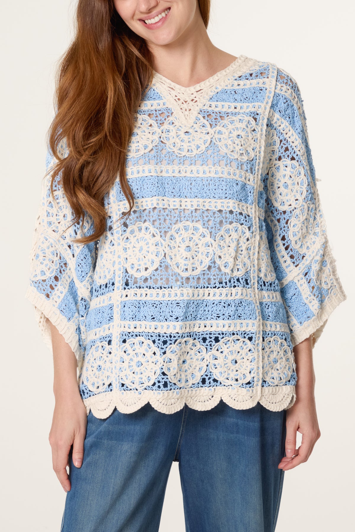 Crochet Circle Scallop Edge Top