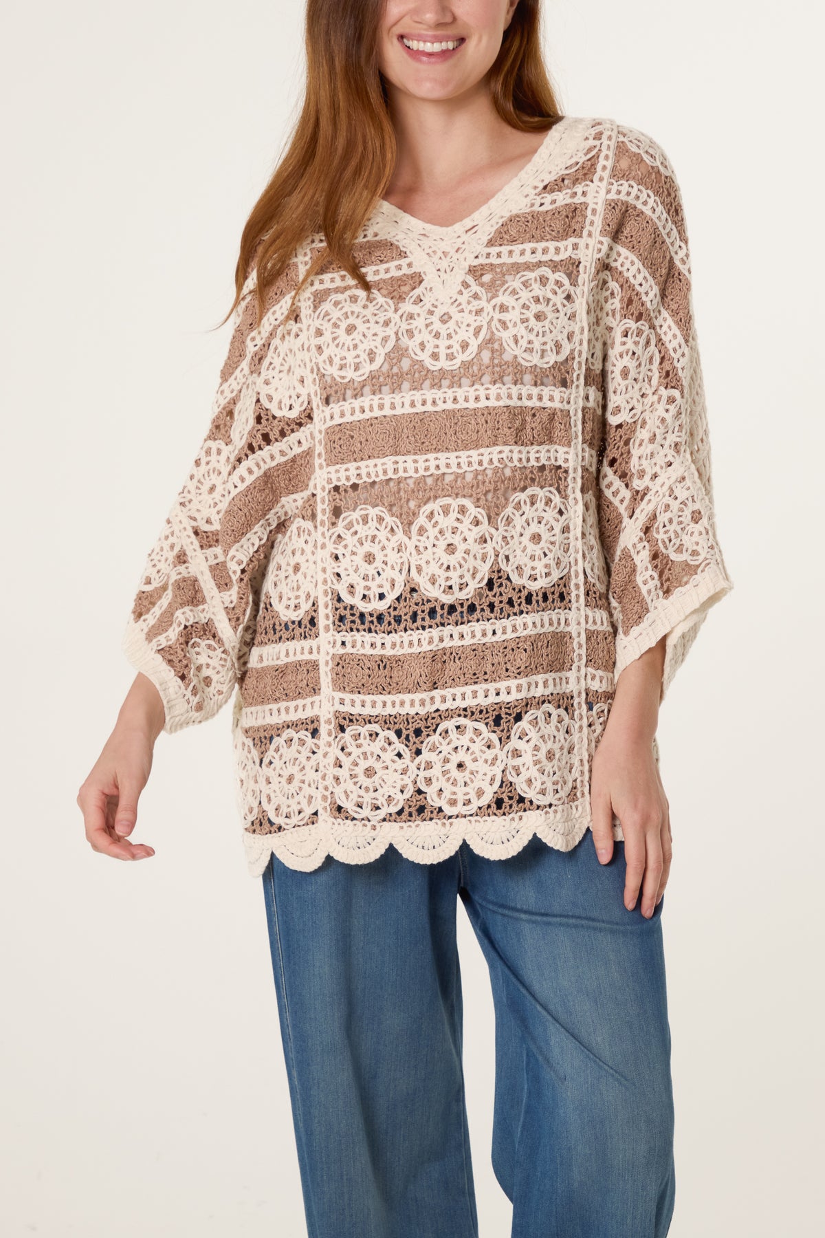 Crochet Circle Scallop Edge Top