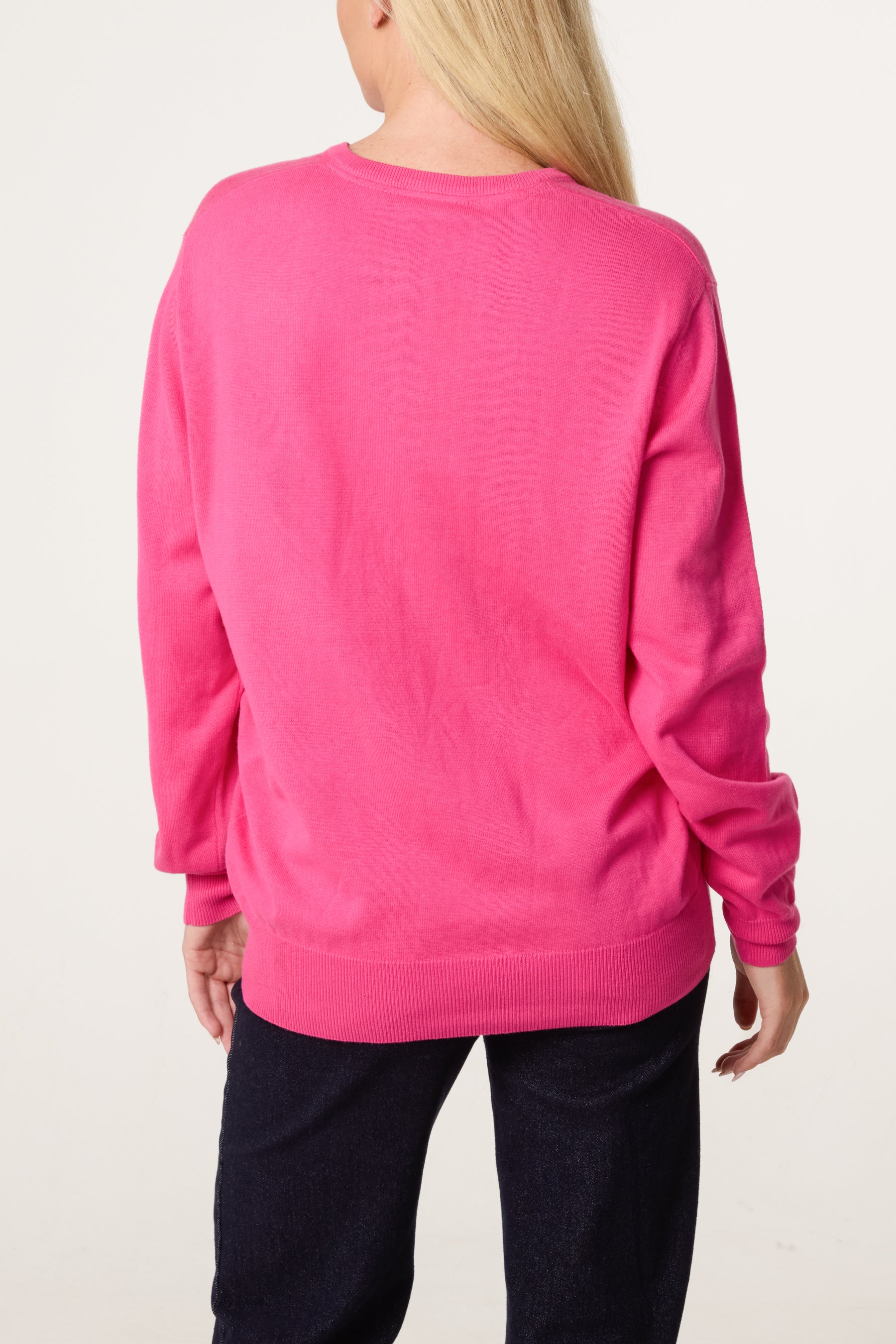 V-Neck Long Sleeve Jumper