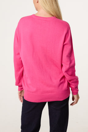 V-Neck Long Sleeve Jumper
