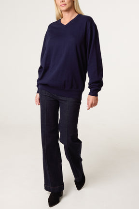 V-Neck Long Sleeve Jumper