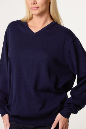 V-Neck Long Sleeve Jumper