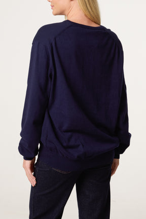 V-Neck Long Sleeve Jumper