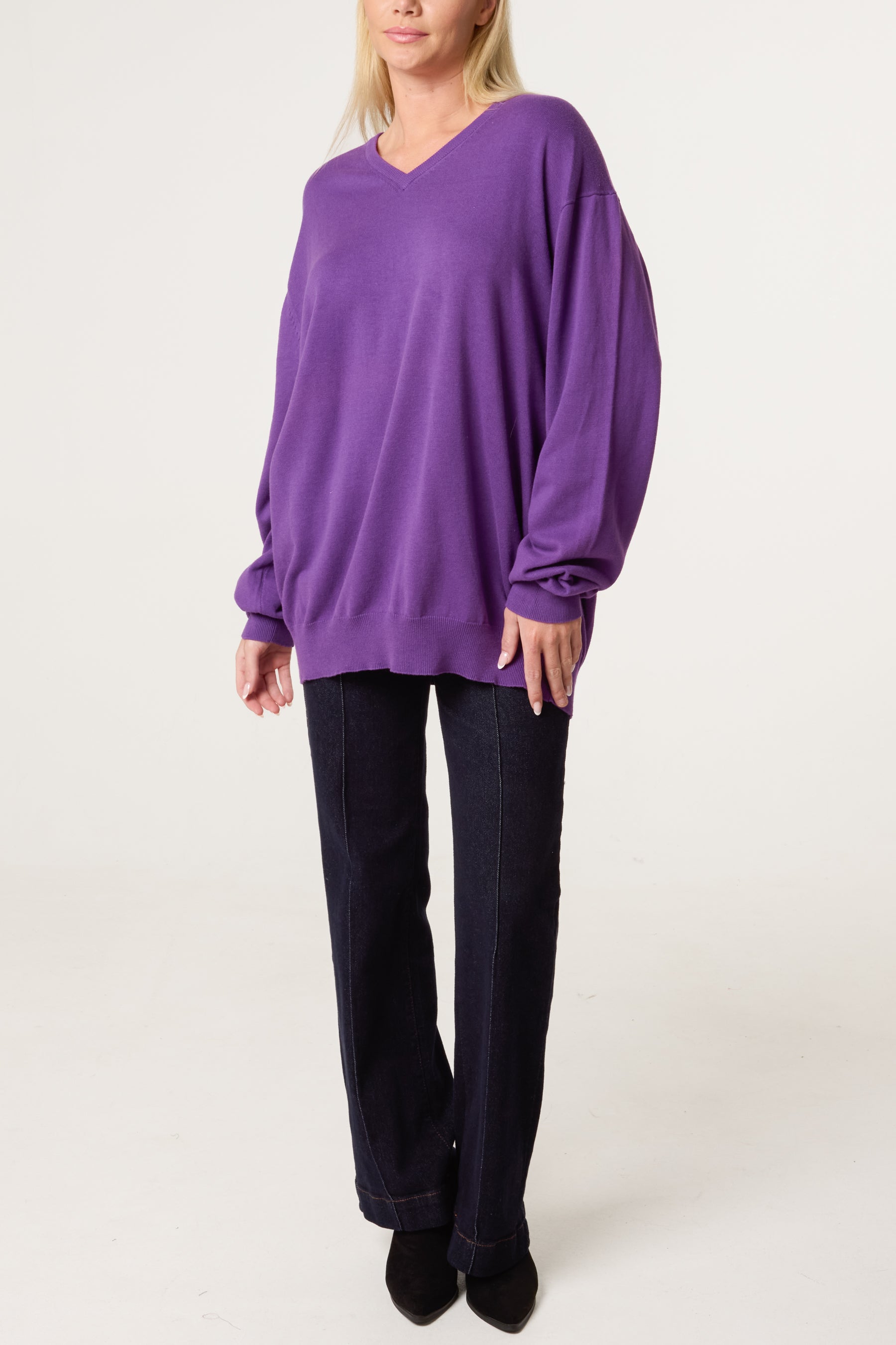 V-Neck Long Sleeve Jumper