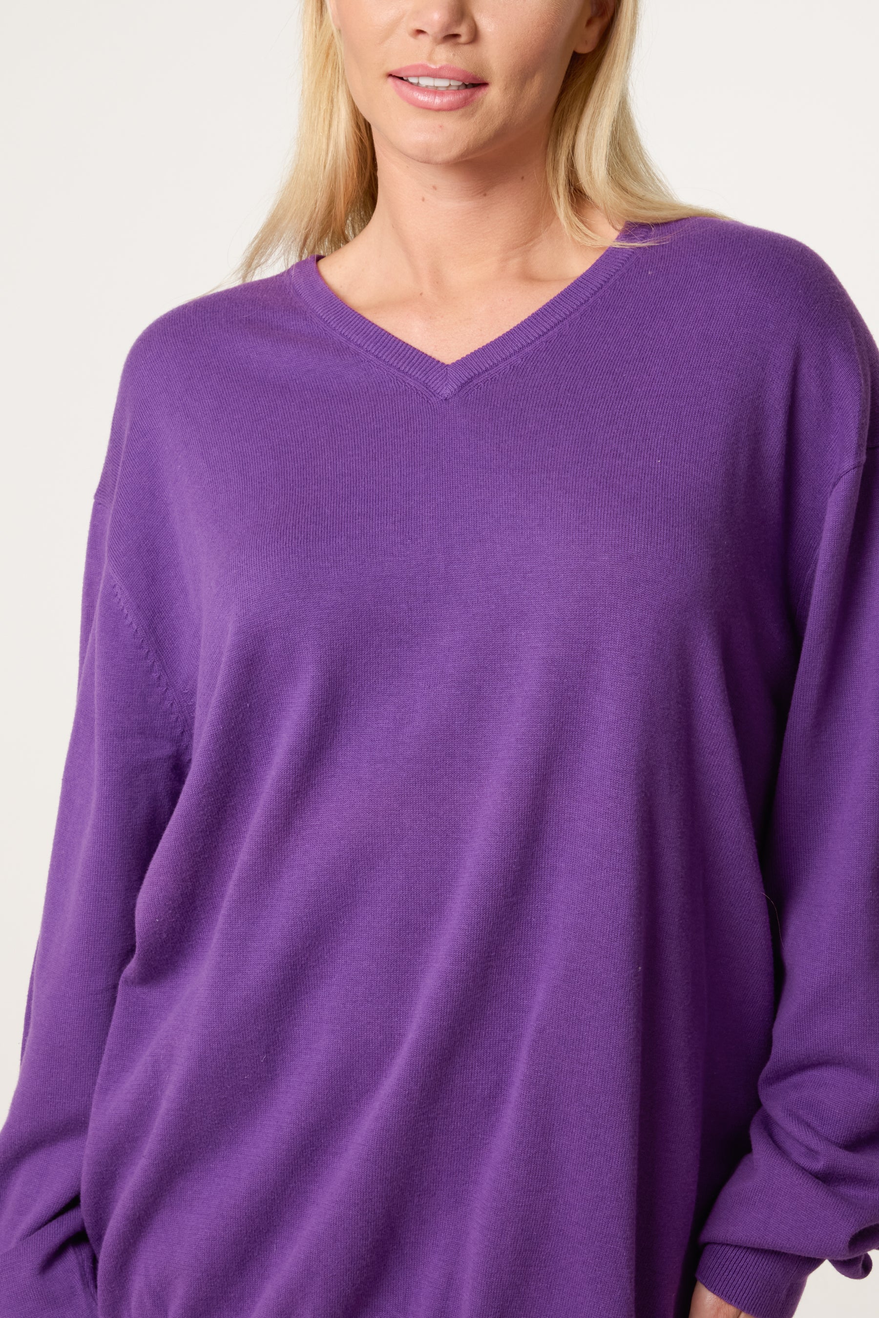 V-Neck Long Sleeve Jumper