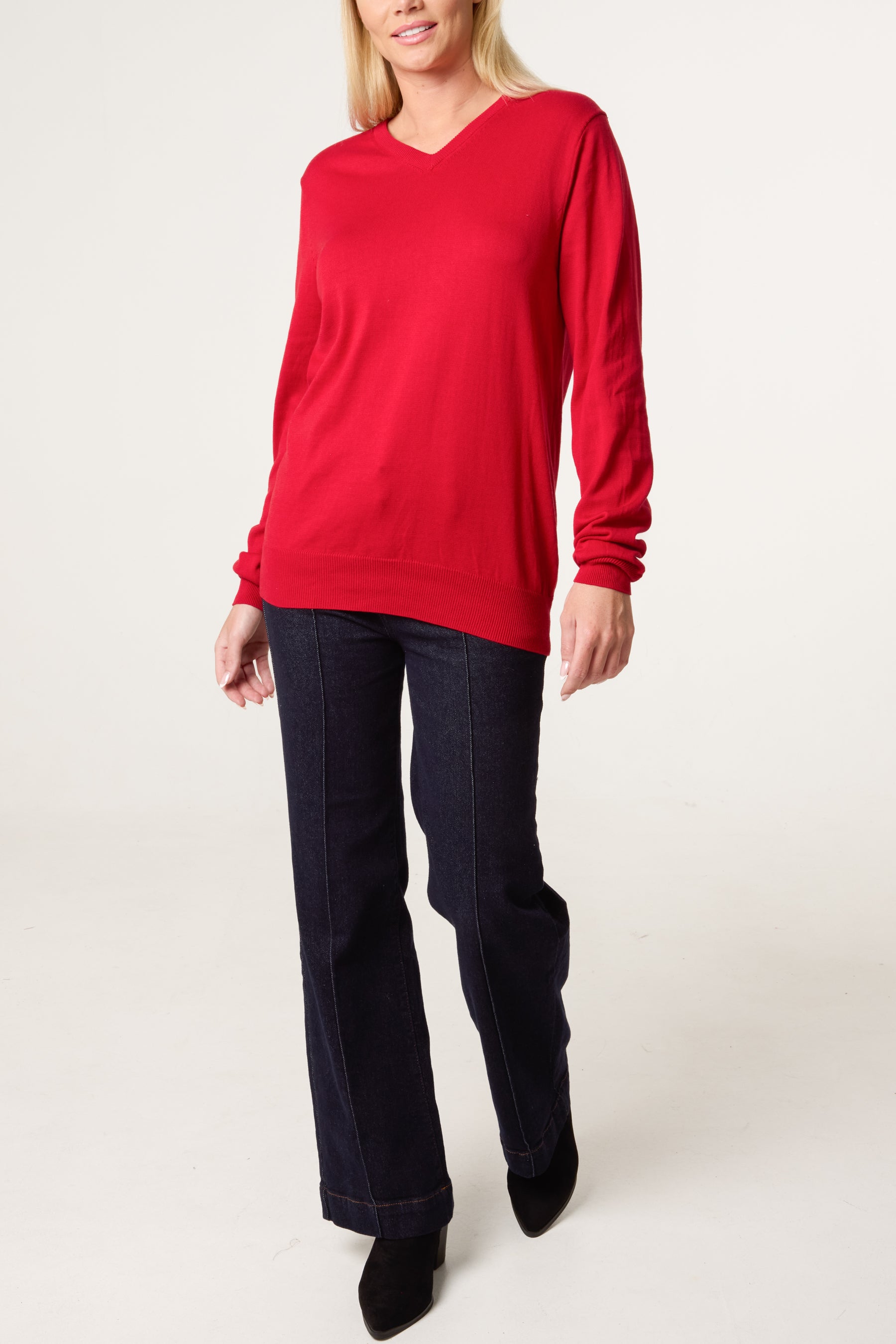 V-Neck Long Sleeve Jumper