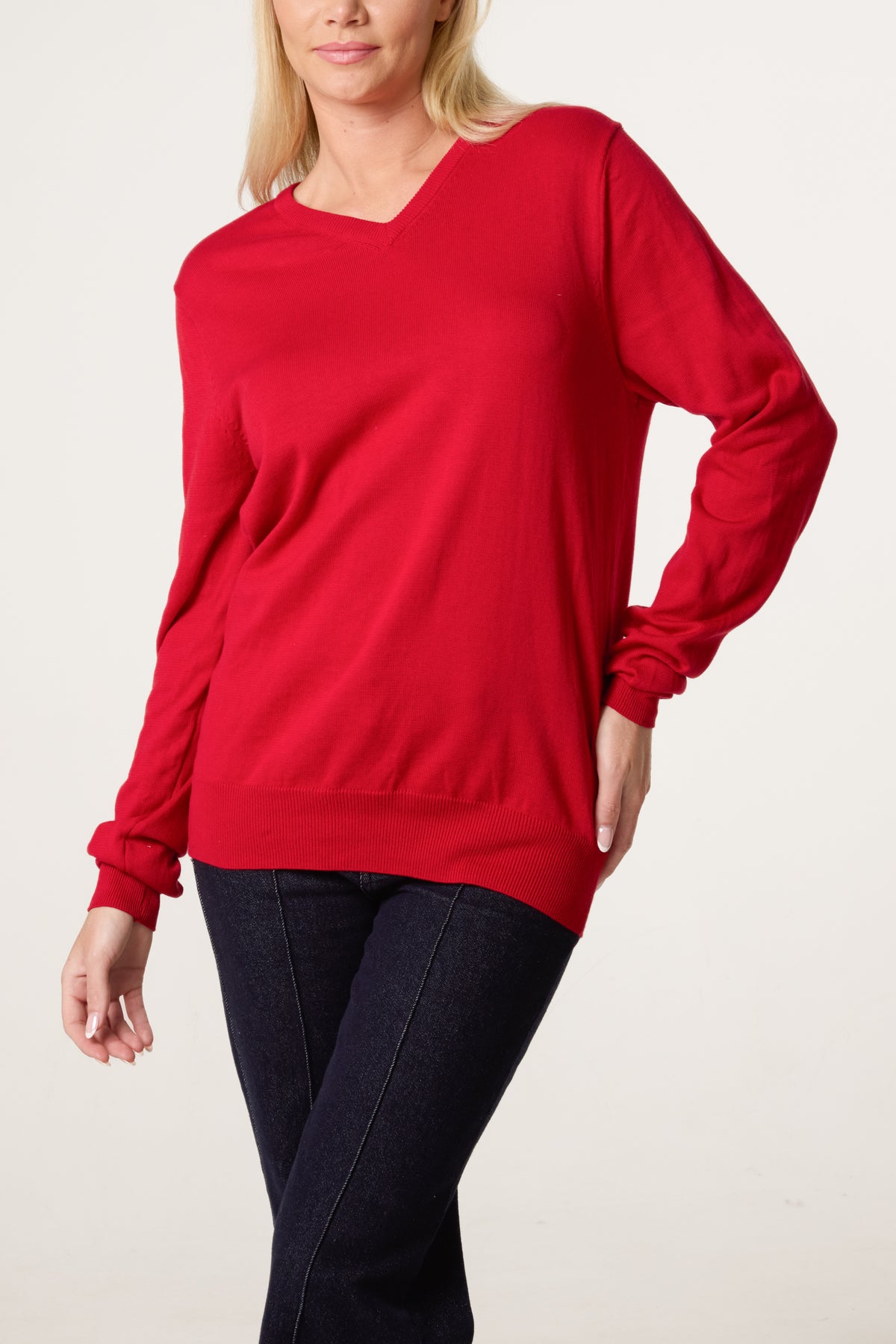 V-Neck Long Sleeve Jumper
