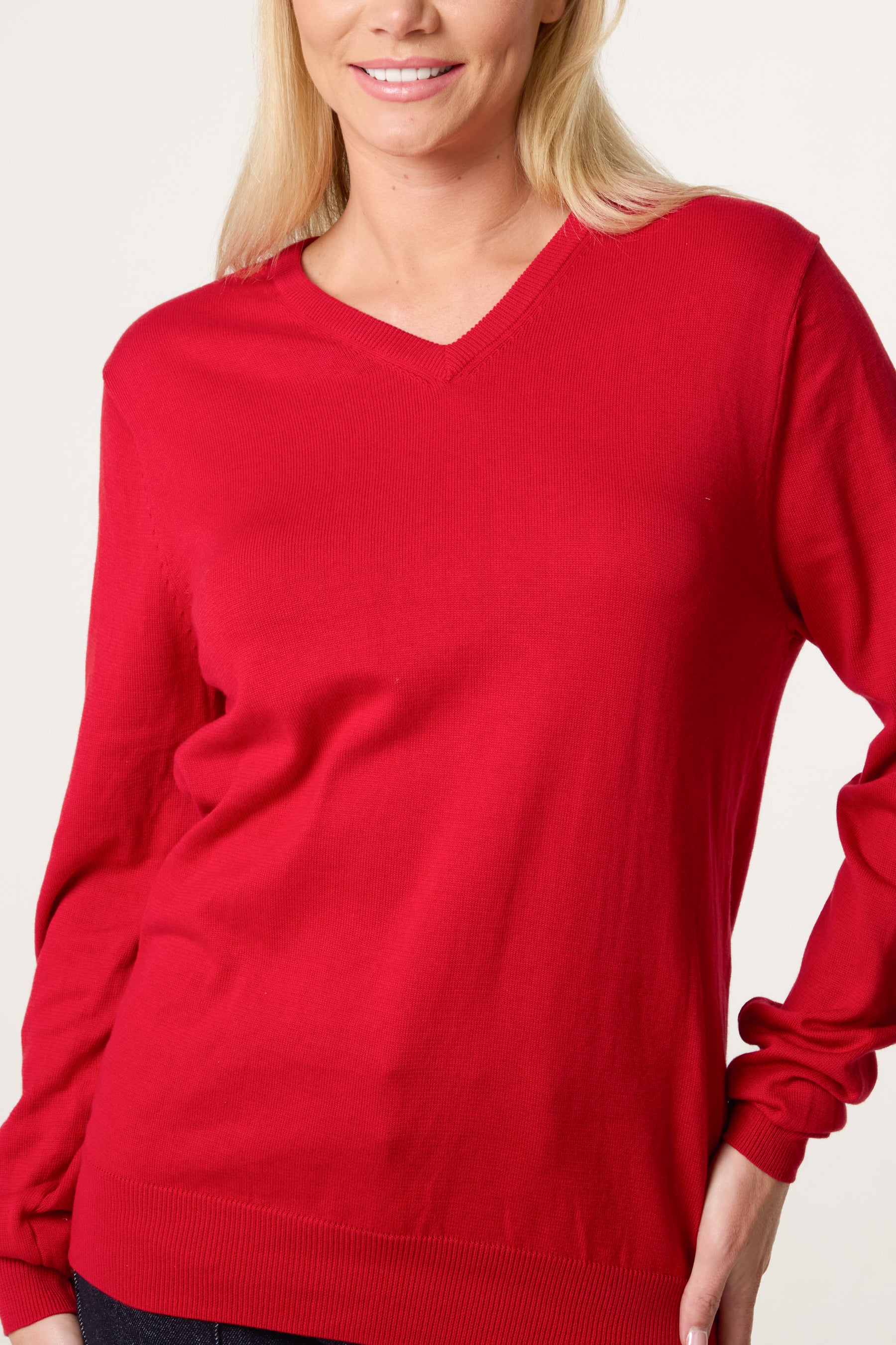 V-Neck Long Sleeve Jumper