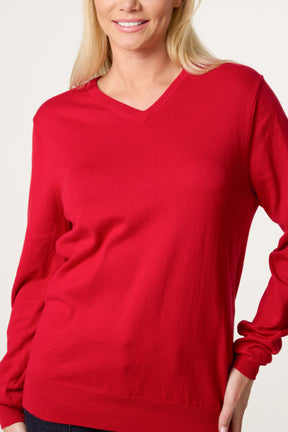 V-Neck Long Sleeve Jumper