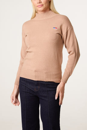 Ribbed Edge High Neck Jumper