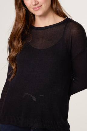 Ribbed Edge Round-Neck Jumper