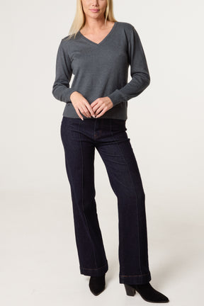 V-Neck Knit Jumper
