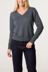 V-Neck Knit Jumper