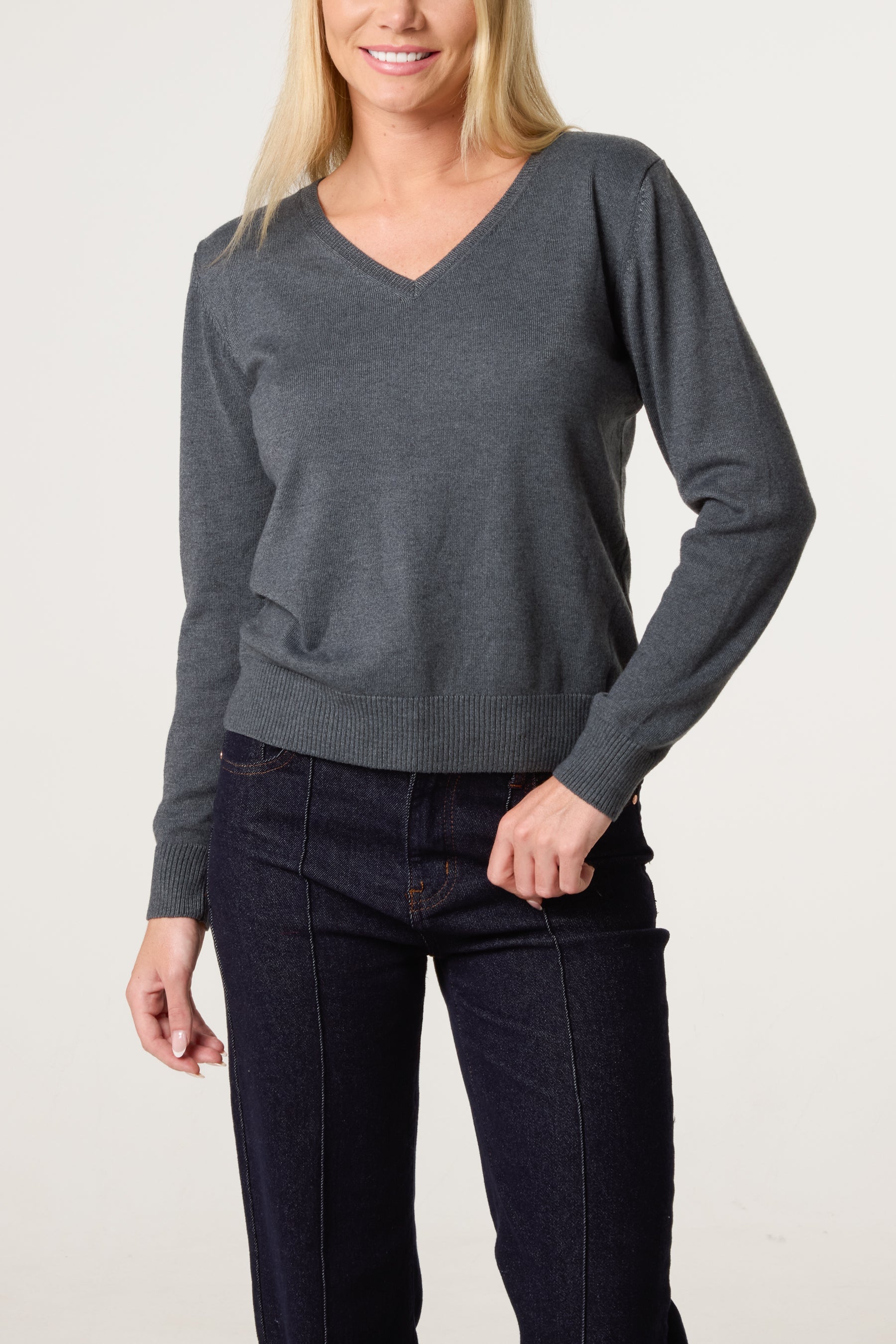 V-Neck Knit Jumper