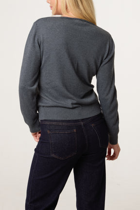 V-Neck Knit Jumper