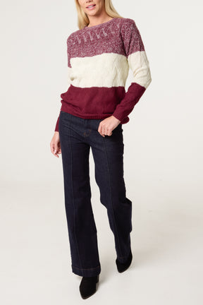 Block Pattern Knit Jumper