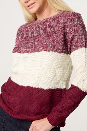 Block Pattern Knit Jumper