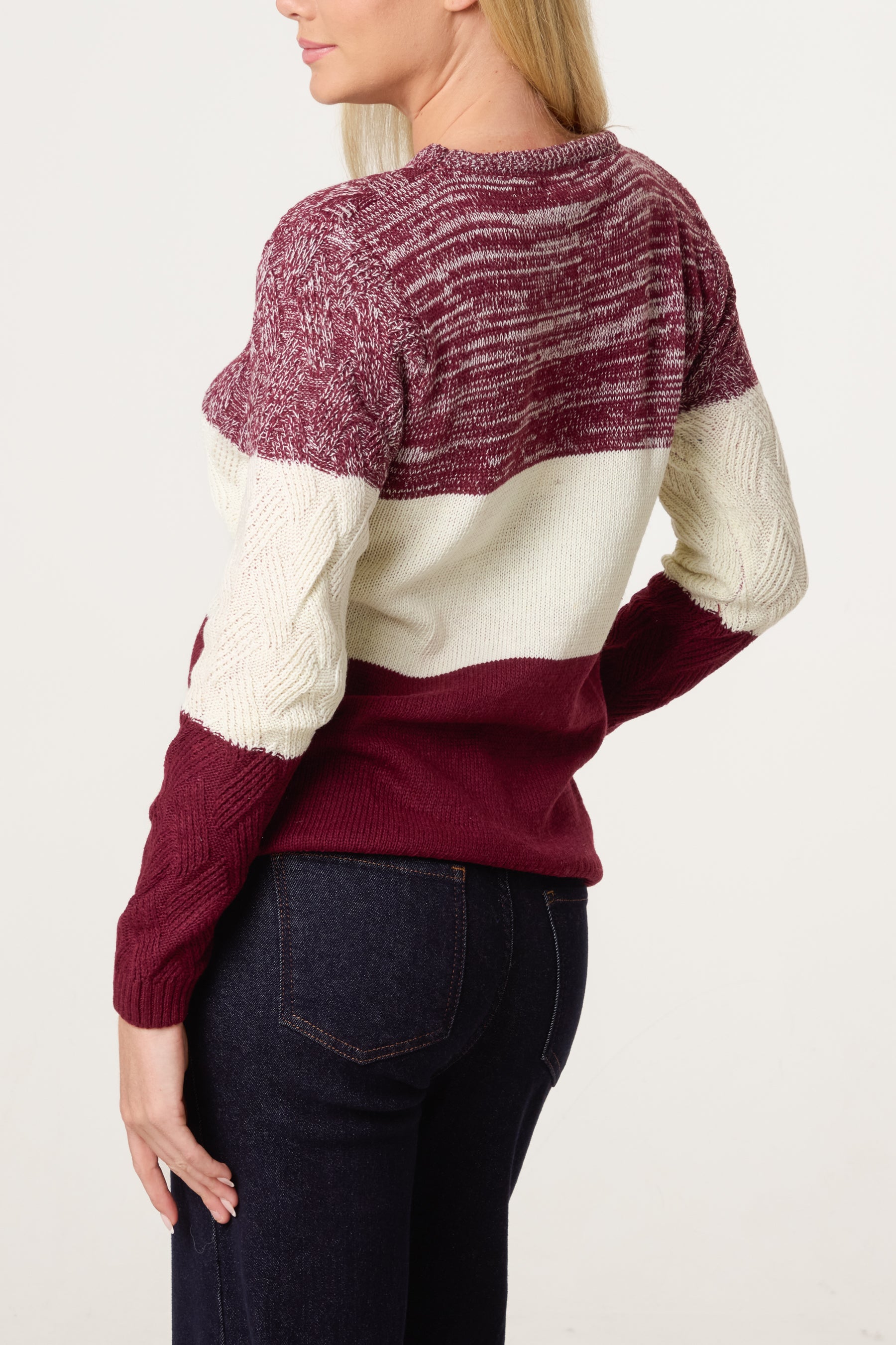 Block Pattern Knit Jumper