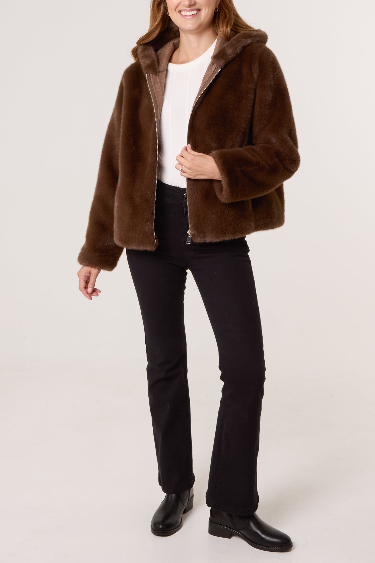 Faux Fur Hooded Jacket