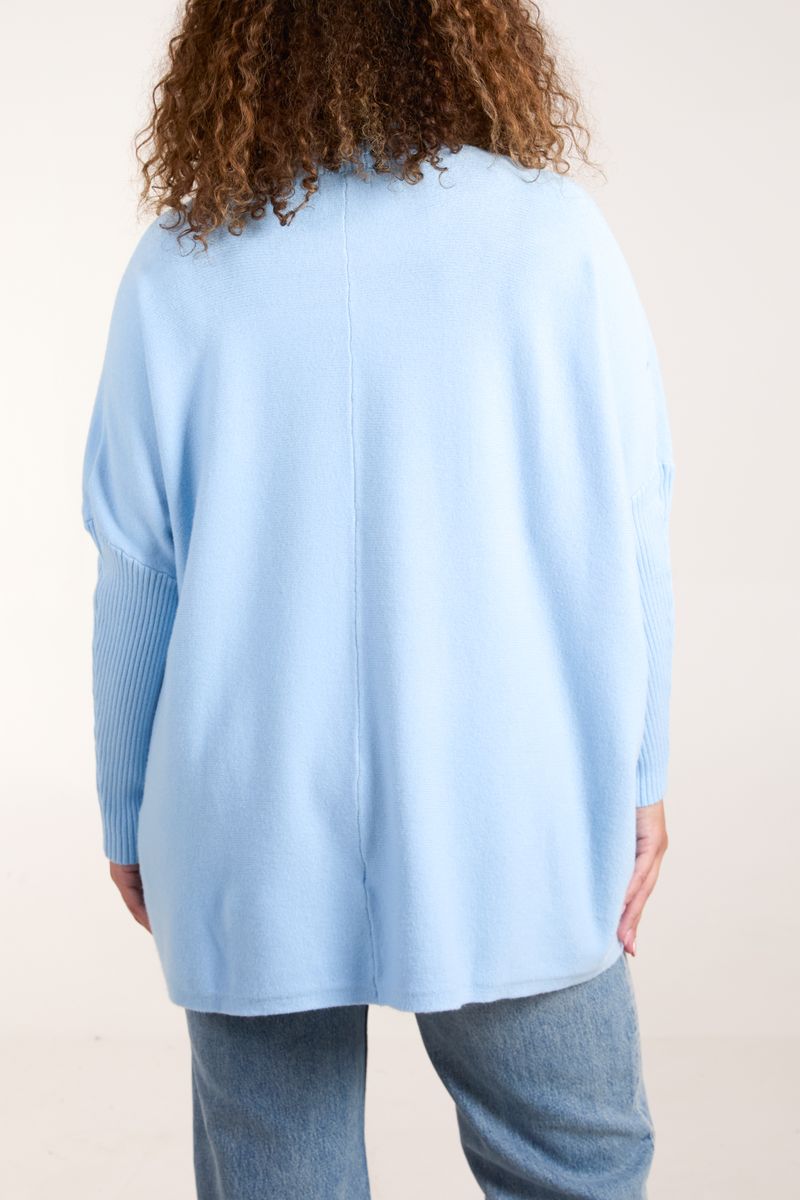 Roll Neck Pocket Asymmetric Jumper