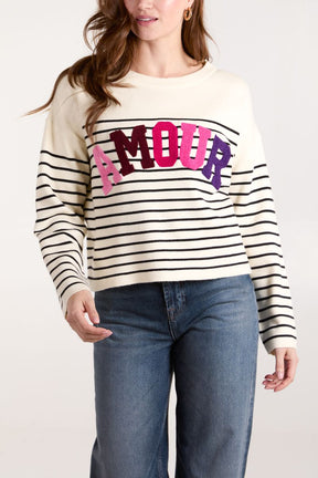 'Amour' Sailor Stripe Jumper