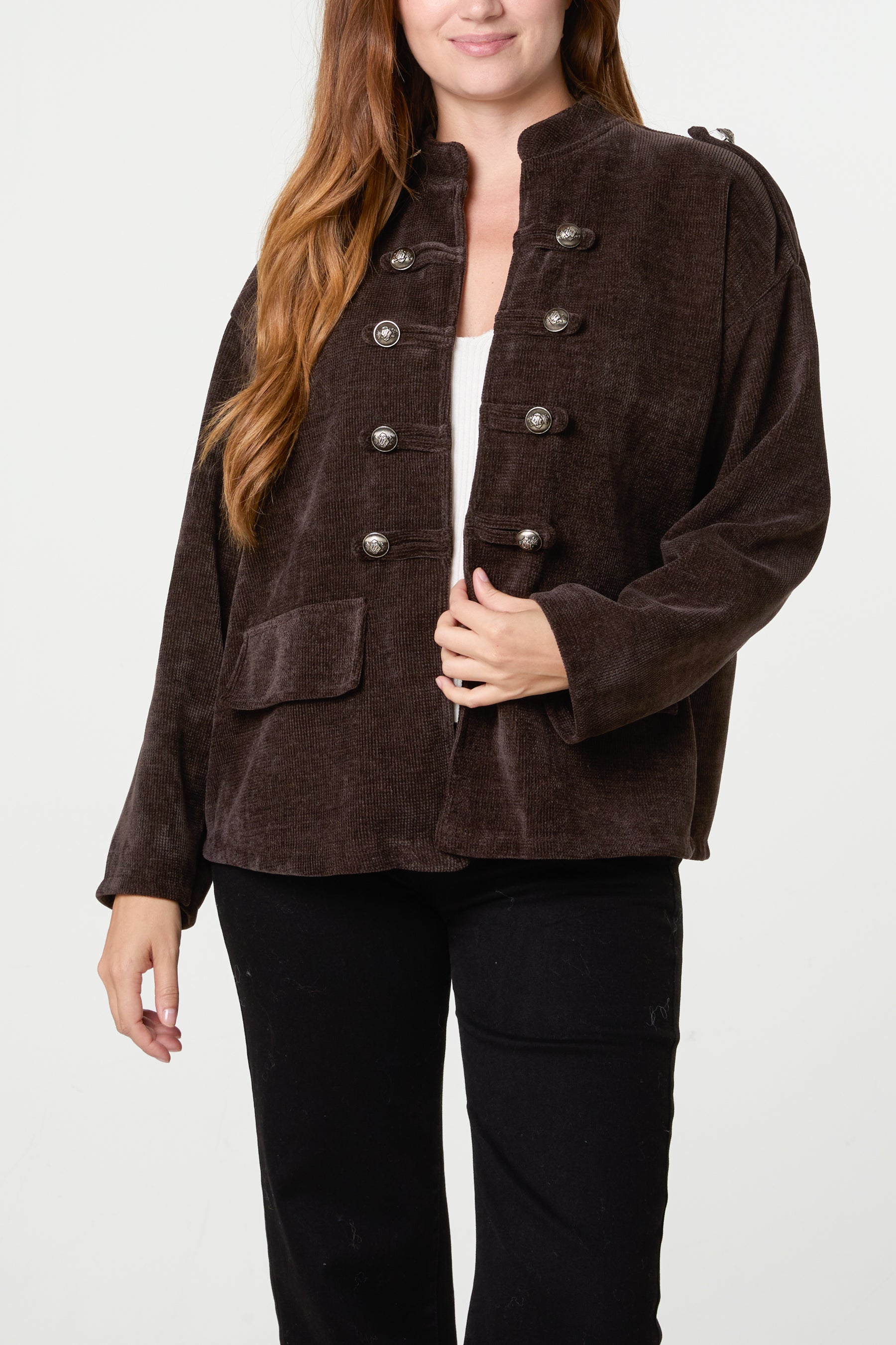 Chenille Military Band Tailored Jacket