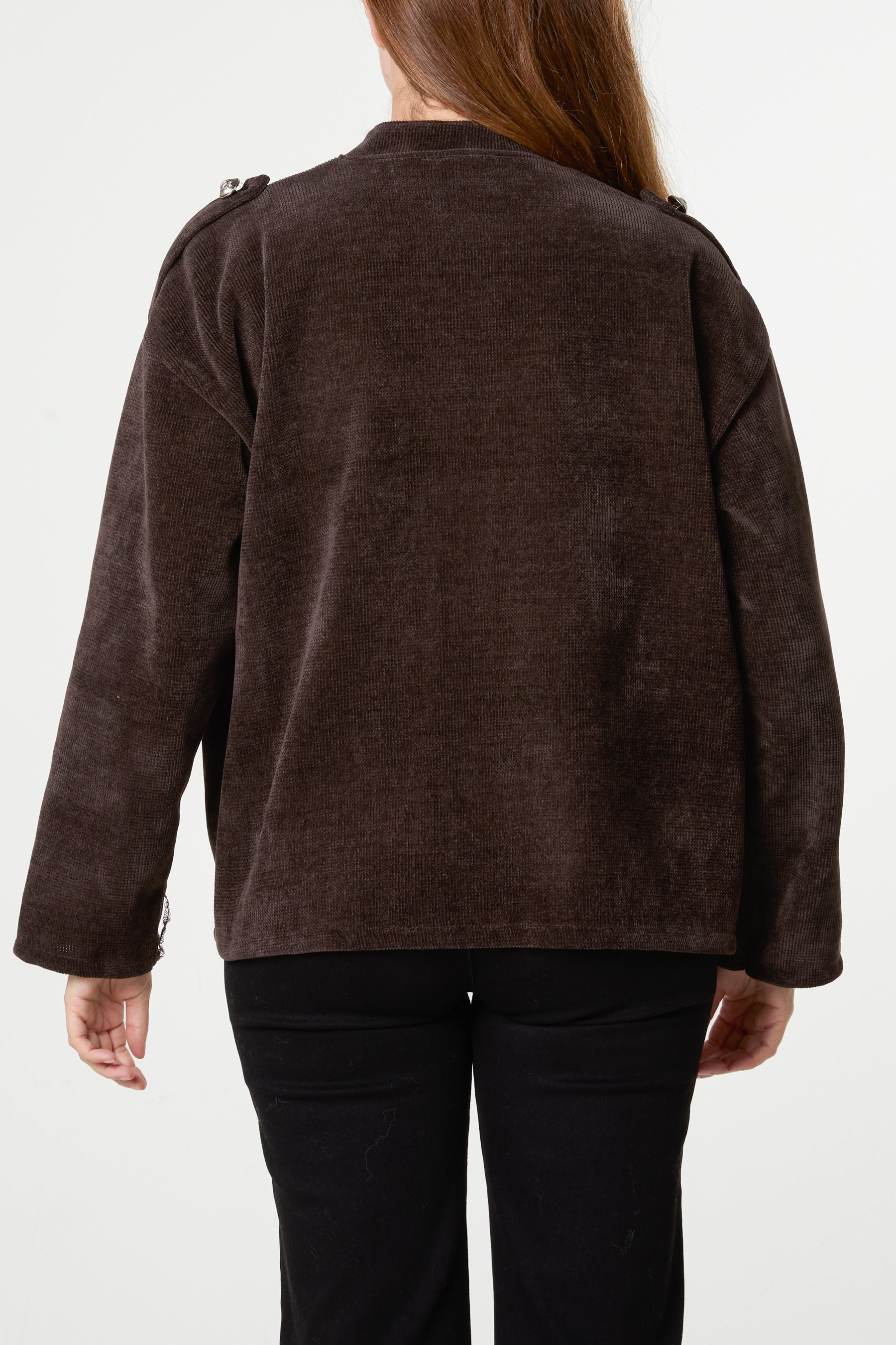 Chenille Military Band Tailored Jacket