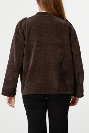 Chenille Military Band Tailored Jacket