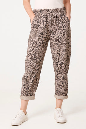 Leopard Straight Leg Trouser With Cuffs