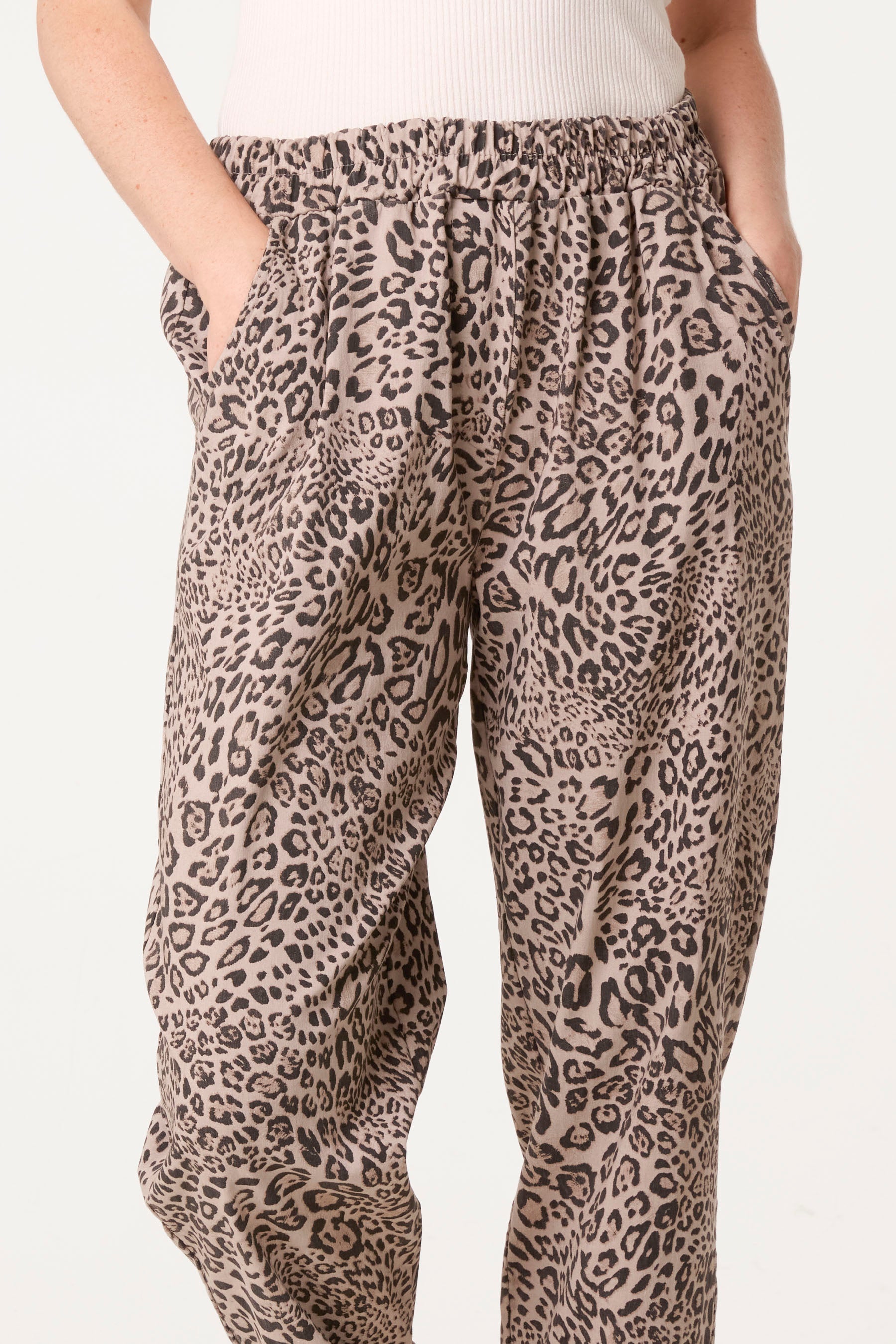 Leopard Straight Leg Trouser With Cuffs