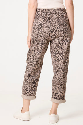Leopard Straight Leg Trouser With Cuffs